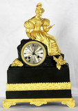 Арт-студия "Кентавр" - Cтаринные каминные часы с боем "Девушка, читающая письмо" №011540