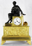 Арт-студия "Кентавр" - Cтаринные каминные часы с боем  в стиле ампир "Древнегреческий мыслитель Сократ" №011627