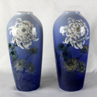 Арт-студия "Кентавр" - Большие парные вазы  в стиле модерн  с цветком хризантемы №012291