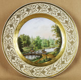Арт-студия "Кентавр" - Декоративная тарелка "Прогулка на лошадях" 1815-1820гг №013052