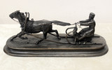 Арт-студия "Кентавр" - Бронзовая кабинетная скульптура "Крестьянин на санях" №014257