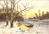 Арт-студия "Кентавр" - "Зимний пейзаж с лодкой" №014474