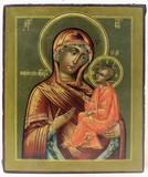 Арт-студия "Кентавр" - Старинная икона "Пресвятая Богородица Тихвинская" №014500