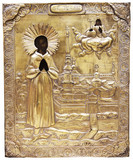 Арт-студия "Кентавр" - Старинная икона "Святой праведный Симеон Верхотурский" в окладе №014904