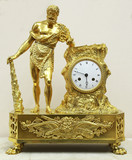 Арт-студия "Кентавр" - Cтаринные каминные часы с боем в стиле ампир "Геракл"  №015067