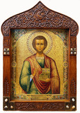 Арт-студия "Кентавр" - Старинная икона "Святой целитель Пантелеймон" №015202
