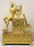 Арт-студия "Кентавр" - Старинные каминные часы «Аполлон, играющий на лире» в стиле ампир №015384