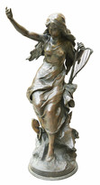 Арт-студия "Кентавр" - Бронзовая скульптура "Сирена, играющая на арфе" №015387
