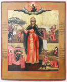 Арт-студия "Кентавр" - Старинная икона "Святая великомученица Варвара с житием" №015600