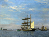 Арт-студия "Кентавр" - "Морской пейзаж. Датский барк в порту" №015756
