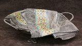 Арт-студия "Кентавр" - Старинная сухарница в русском стиле с эмалью в форме корзины с рушником №016007