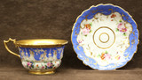 Арт-студия "Кентавр" - Чайная пара с цветами на бело-голубом фоне  №016058