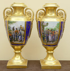 Арт-студия "Кентавр" - Парные вазы с изображением миниатюр "Казаки в Париже" №008947