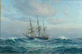 Арт-студия "Кентавр" - "Морской пейзаж с парусником" 1921 г. №009633