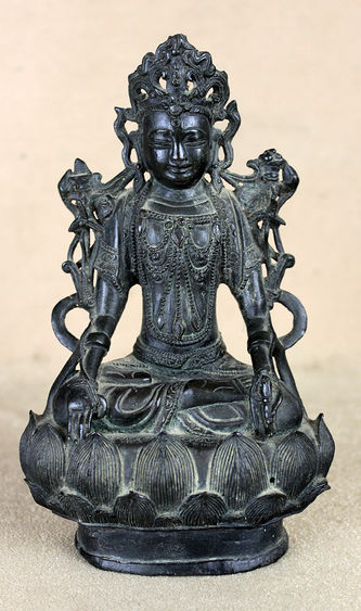 Арт-студия "Кентавр" - Старинная китайская бронзовая скульптура "Будда" №012353