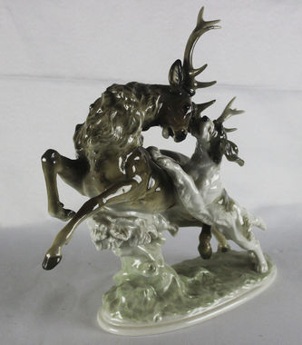 Арт-студия "Кентавр" - Фарфоровая статуэтка "Охота на оленя" №012547