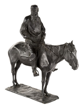 Арт-студия "Кентавр" - Скульптура бронзовая "Граф Лев Толстой на лошади" №013043