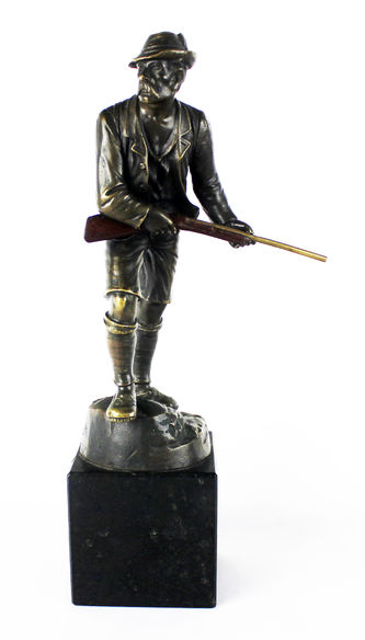 Арт-студия "Кентавр" - Скульптура бронзовая "Охотник с ружьем" №013404