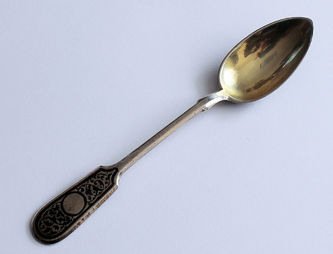 Ложка чайная старинная, серебро 84 пр, 1853 год №8793