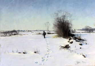 Арт-студия "Кентавр" - "Зимний пейзаж c охотником" 1891 год №014575