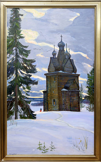 Арт-студия "Кентавр" - "Зимний пейзаж с церковью" №014712