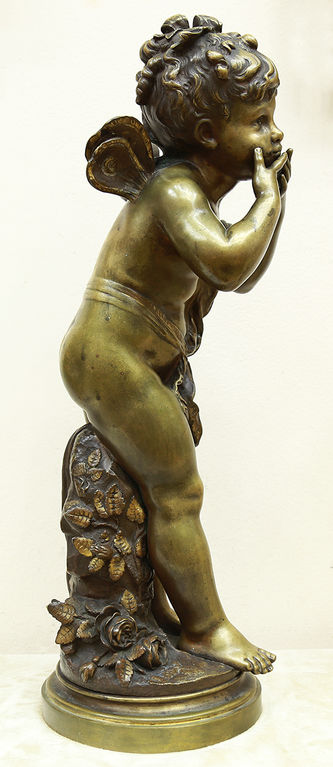 Арт-студия "Кентавр" - Антикварная бронзовая скульптура "Мальчик-ангел" (Воздушный поцелуй) №014818