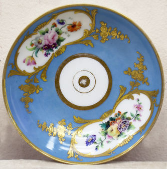 Арт-студия "Кентавр" - Чайная пара с цветочными резервами на голубом фоне №015471