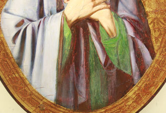 Арт-студия "Кентавр" - Старинная овальная икона "Святая Анна Пророчица" №015775