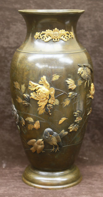 Арт-студия "Кентавр" - Японская ваза с изображением цветов и птиц №016041