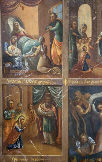 Арт-студия "Кентавр" - Старинная икона "Воскресение Христово с праздниками" №016287