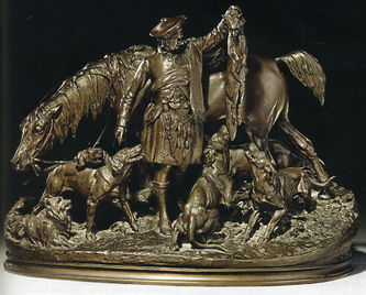 Арт-студия "Кентавр" - Большая бронзовая скульптура "Охота в Шотландии" №007861