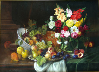 Арт-студия "Кентавр" - "Натюрморт с цветами и фруктами" №008192