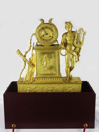 Арт-студия "Кентавр" - Часы каминные с боем  в стиле ампир  "Аполлон" 1820-1830 гг. №008698